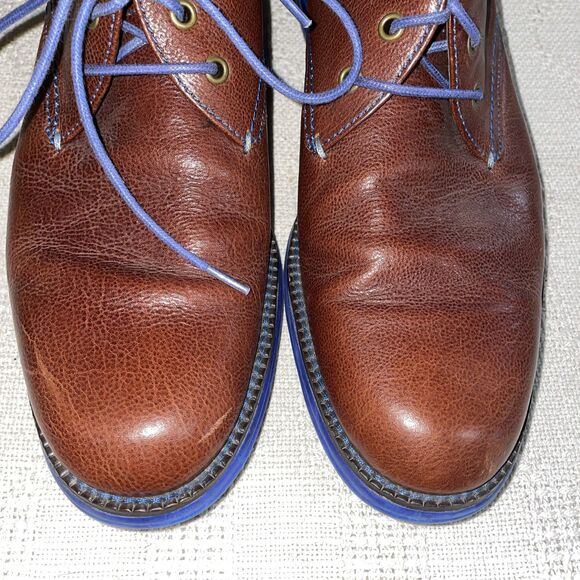 Donald Pliner Men’s Ankle Boots Size 8 M Brown Leather Going out Party Fun - Picture 7 of 12